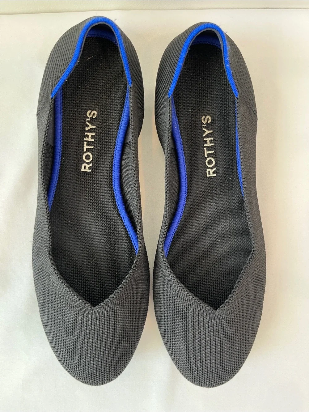 Rothy's The Flat Black Round Toe Knit Ballet Flats Washable Shoes Size 8.5